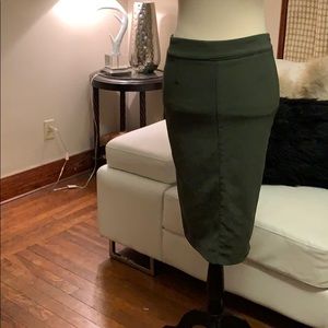 Army green pencil skirt